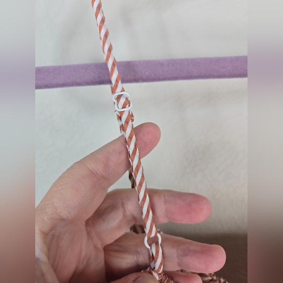 Wayf Womens Isabelle Midi Dress Sz S Shirred Seersucker Striped Adj Straps Red - Picture 11 of 13